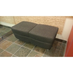 Grey Double Wide Upholstered Stool / Bench Commercial Quality